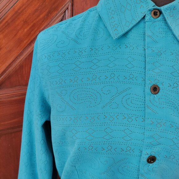Chicos Design Womens Button-Up Turquoise Shirt Size 0 Small - Picture 4 of 4